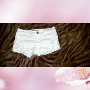 Hollister Size 3 White Cut Off Distressed Shorts